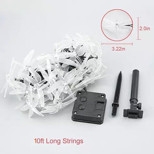 Edge Collections – Solar Powered Dragonfly LED Light String – 1 Piece