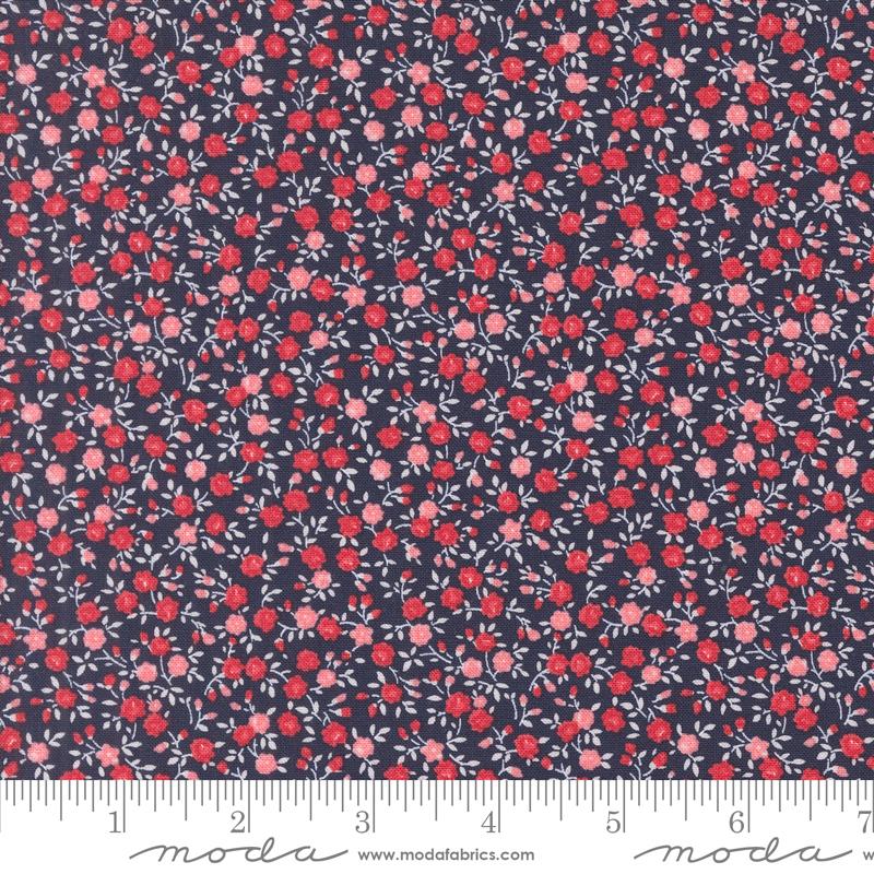 Fabric Moda Navy Bloom Small Floral Summertime by the Quarter Yard 55321-20