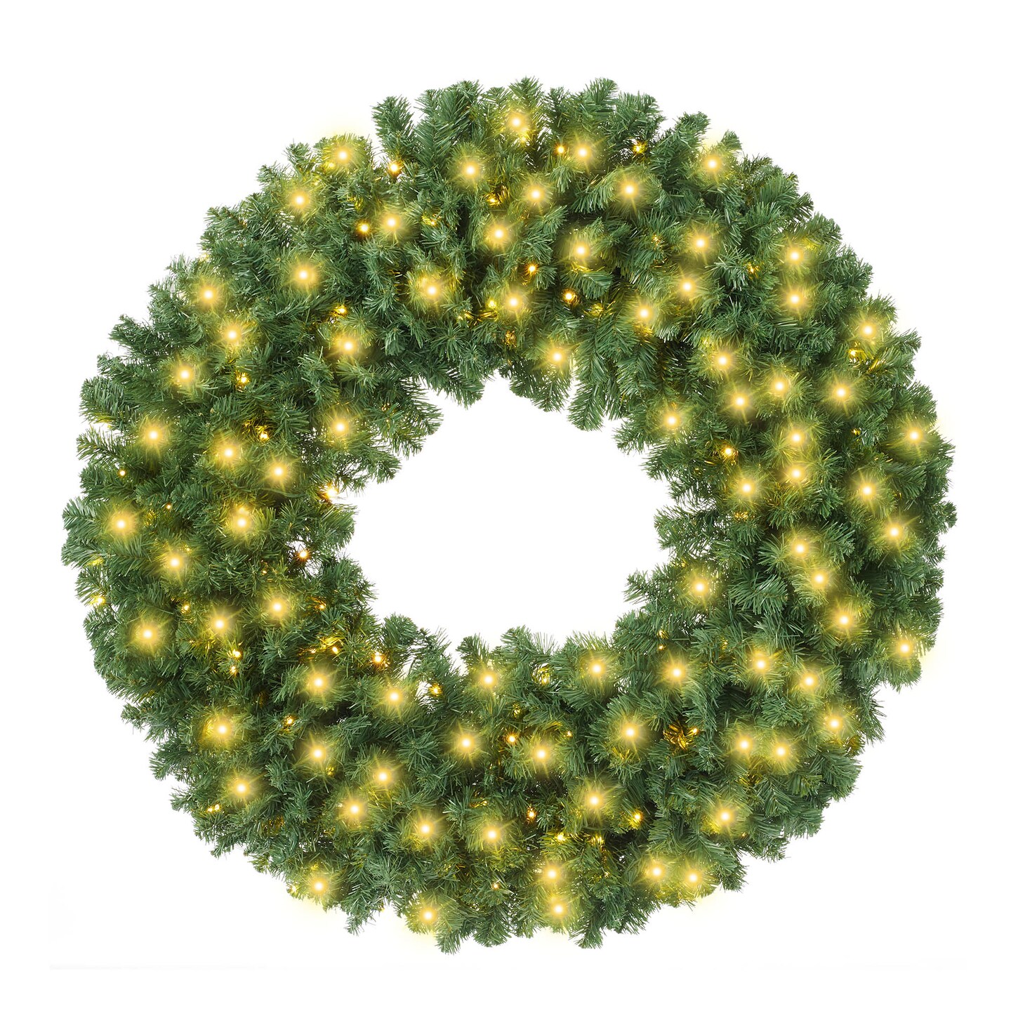 Casafield Artificial Christmas Wreath Holiday Décor for Front Door, Window or Mantel, Green Fir Indoor/Outdoor