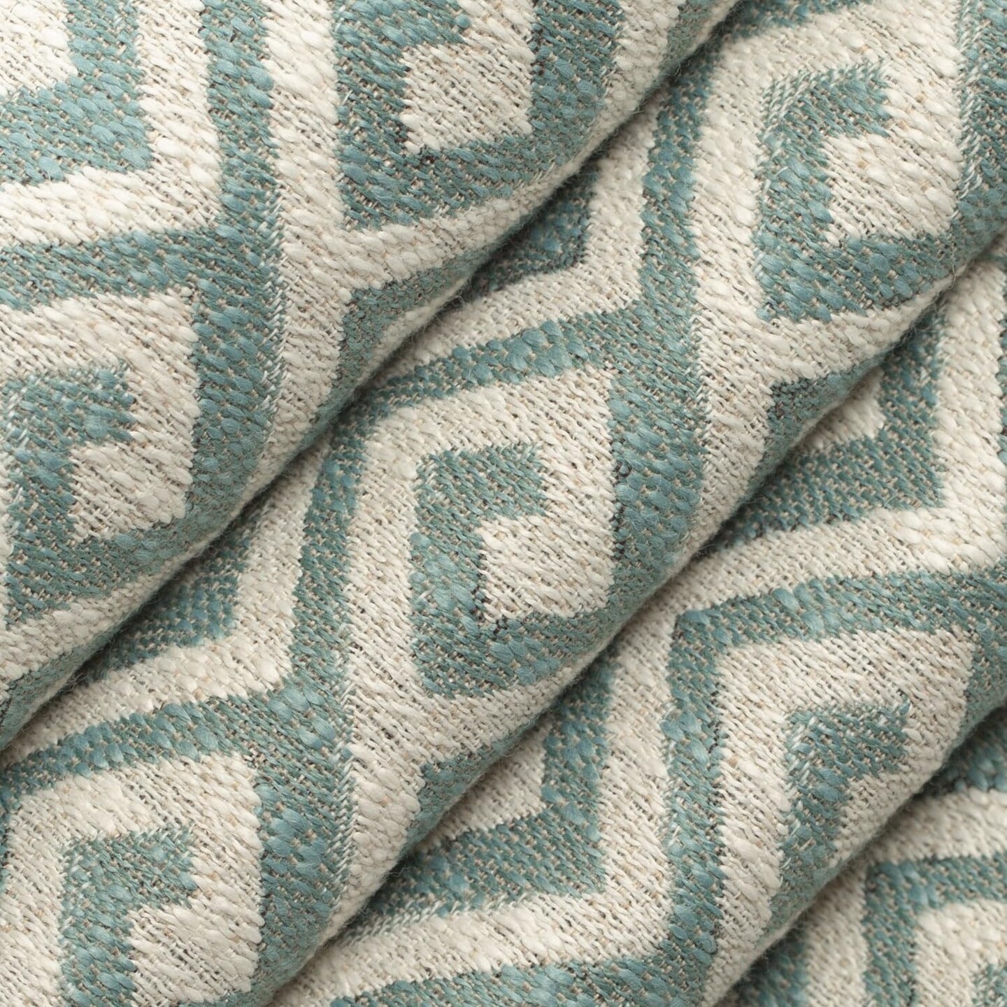 Aqua Teal Performance Grade Abstract Geometric Woven Pattern Upholstery Fabric by The Yard - SKU: Zaiden Aqua