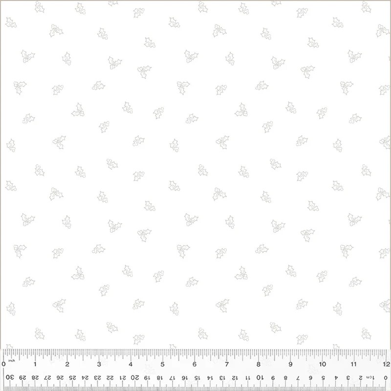 Fabric Windham Frosting White on White Holly by the Quarter Yard 54616-1