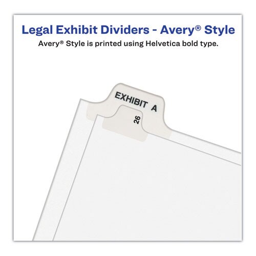 Avery 11 in. x 8.5 in. 25-Tab 201 to 225 Avery Style Preprinted Legal Exhibit Side Tab Index Dividers - White (1-Set)