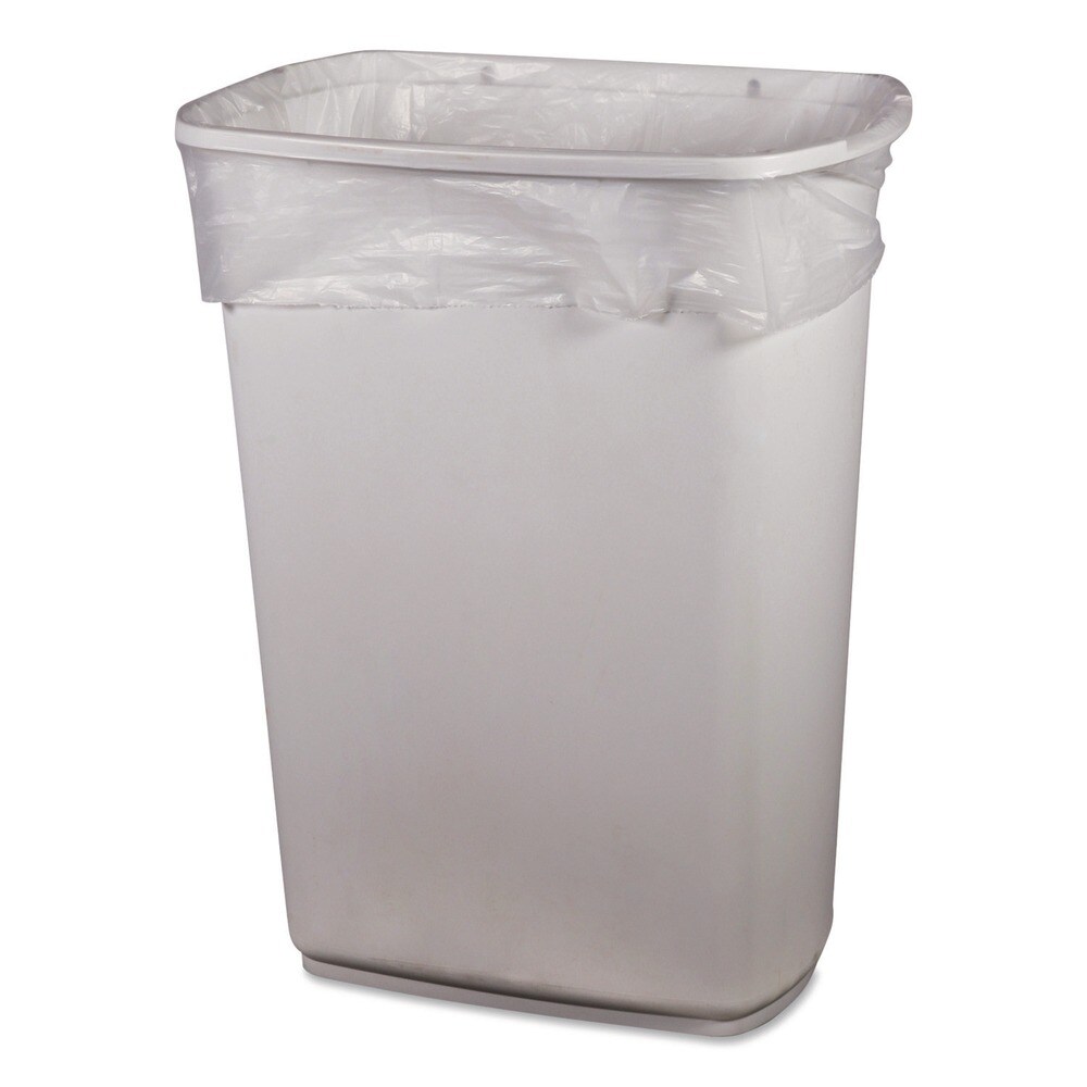 Heritage 30 in. x 37 in. 30 Gallon 10 mic High-Density Waste Can Liners - Natural (500/Carton)