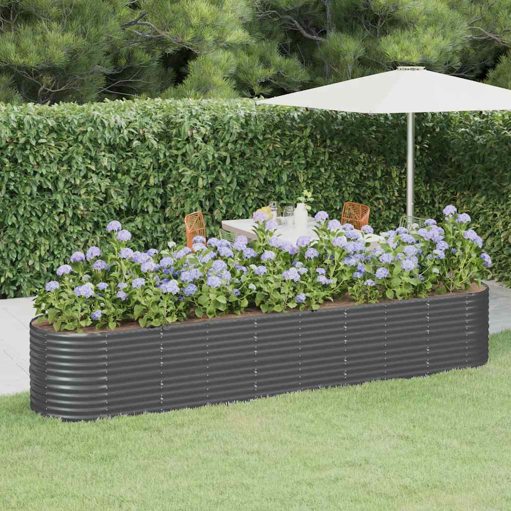 vidaXL Garden Raised Bed Anthracite Powder-coated steel Large Durable