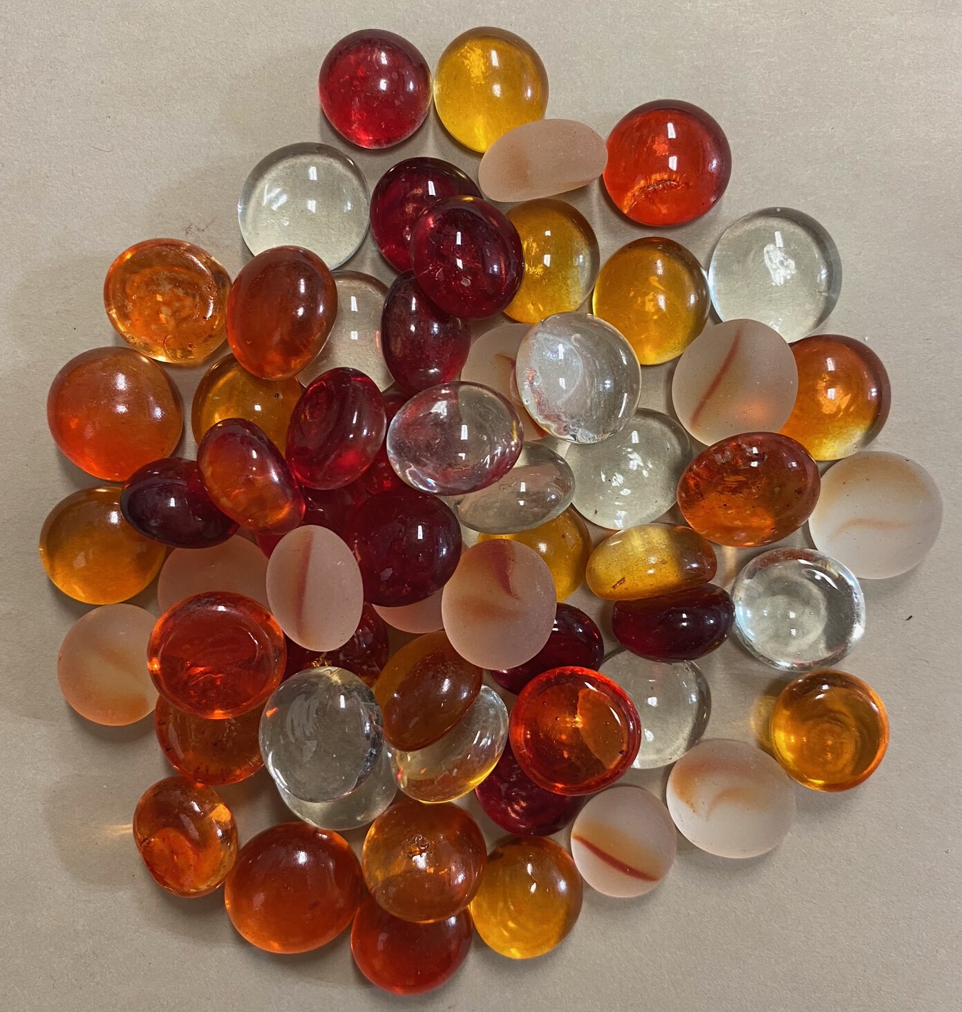 1/2" Cranberry/Frosted Flat Glass Nuggets 12oz. Bag for Glass, Mosaics & Many Other Crafts