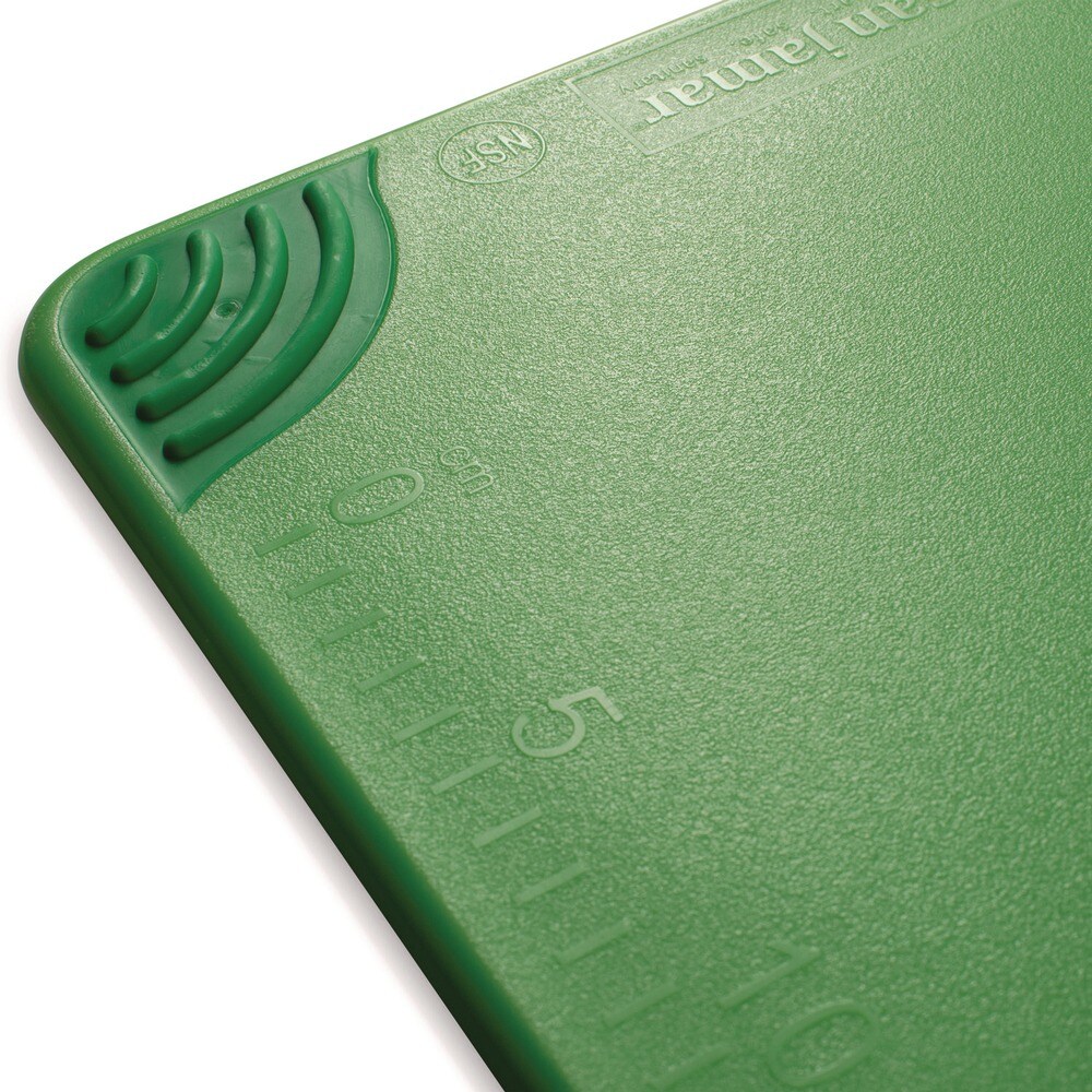 San Jamar 24 in. x 18 in. x 0.5 in. Saf-T-Grip Cutting Board - Green