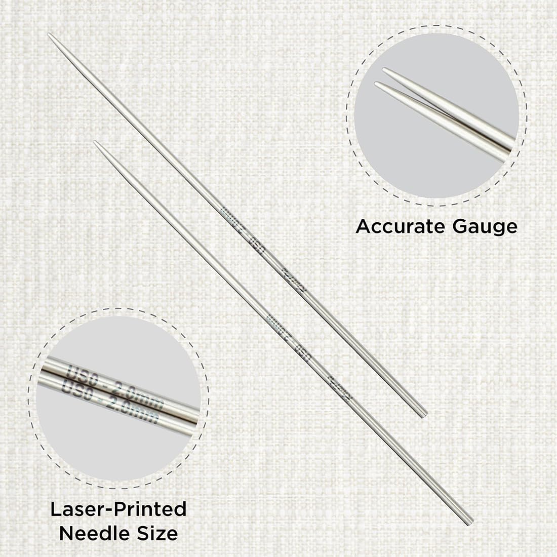 KnitPro Stelo Petite Interchangeable Circular Knitting Needles 2" (5cm) Size 0-2