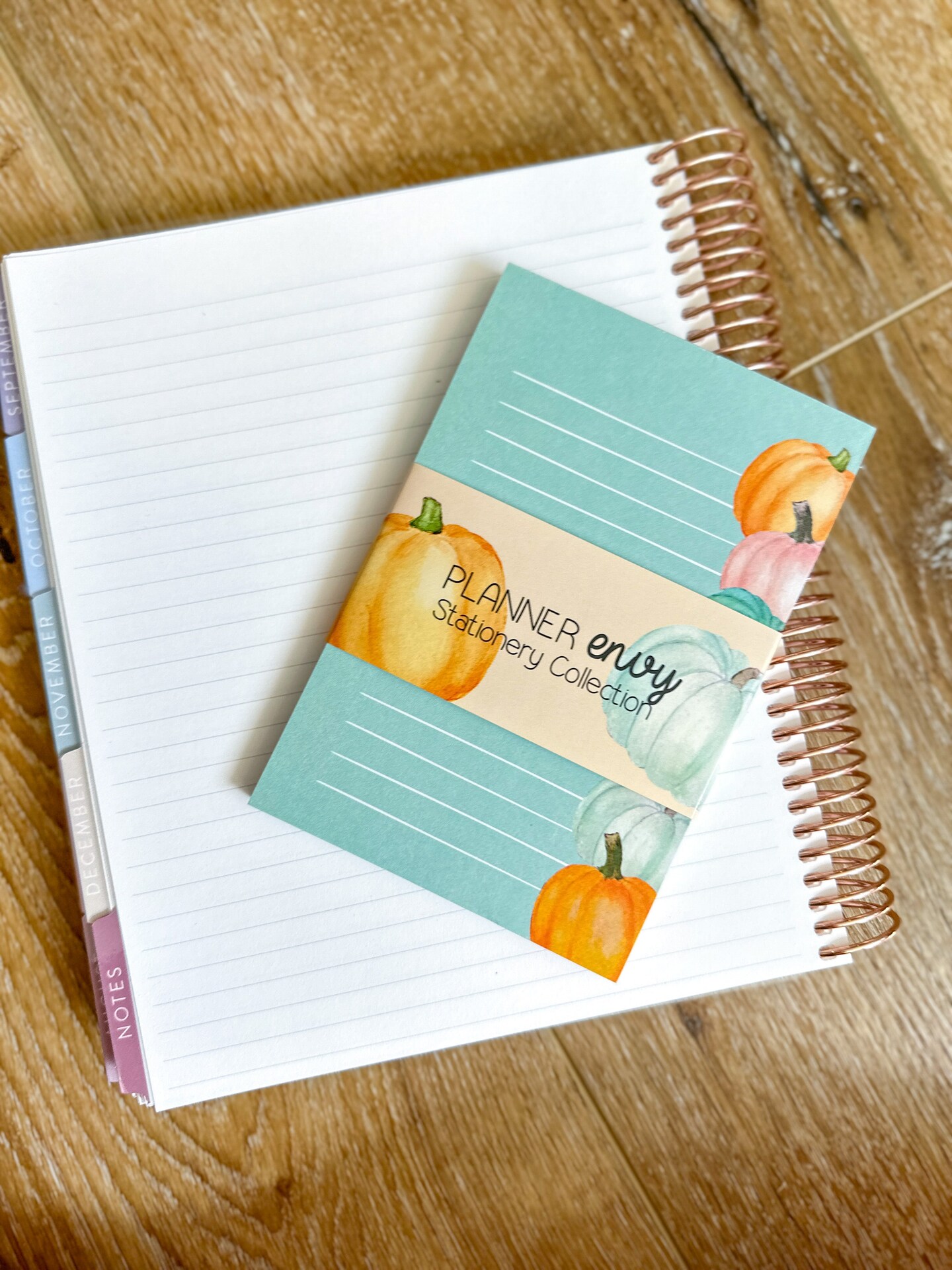 Pumpkins Fall Peach & Teal Notepad - 4x6 Inches (*Notepad Only*) (NPE007)