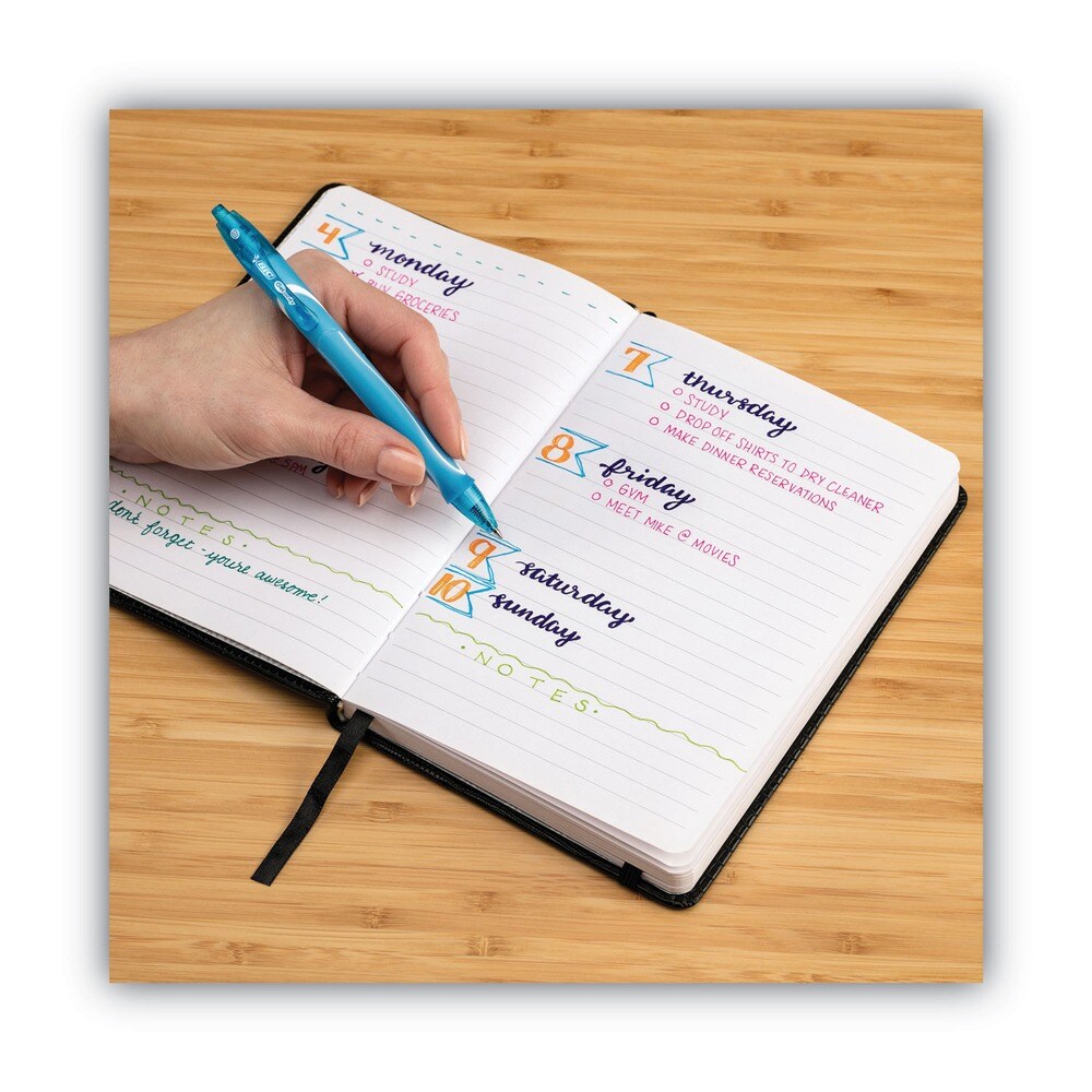 BIC Medium 0.7 mm Gel-ocity Quick Dry Retractable Gel Pen - Randomly Assorted Ink and Barrel Colors (8/Pack)