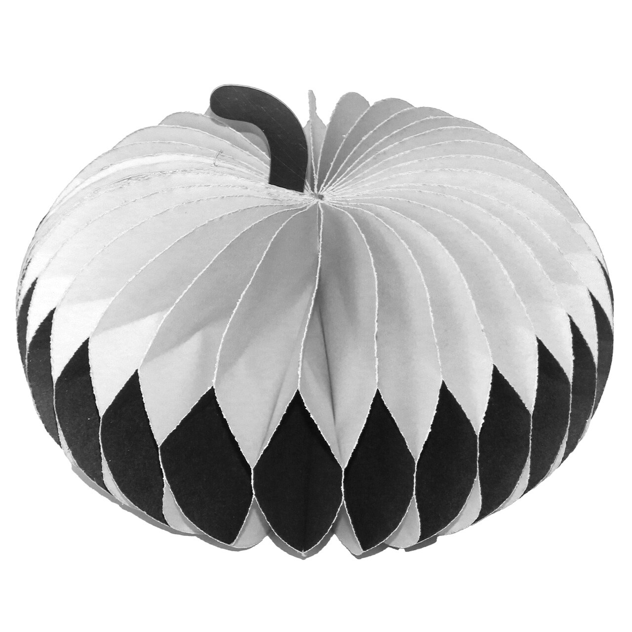 Black White Pumpkin Honeycomb - Small Magnetic Paper Decor - 3 x 5