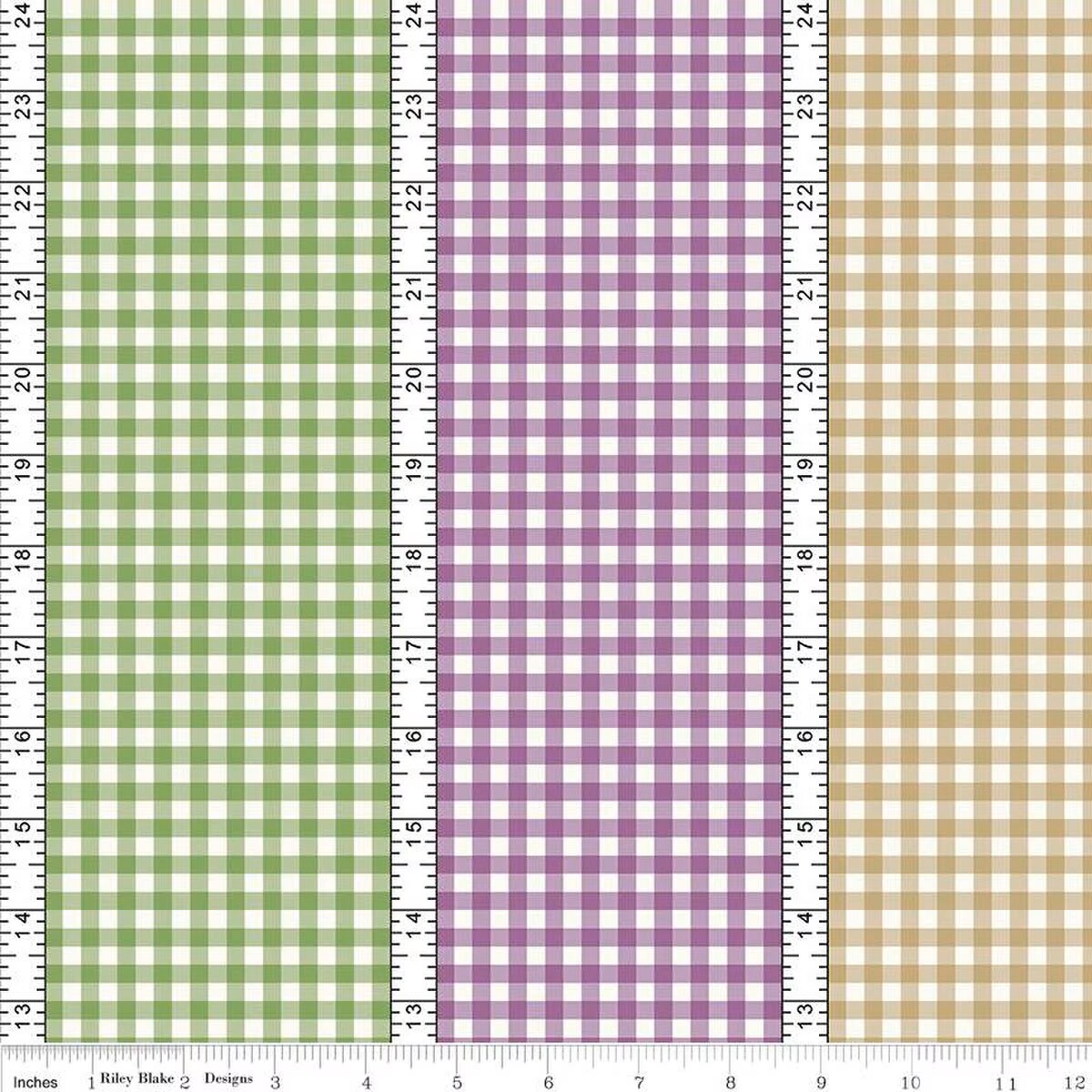 Fabric Riley Blake Multi Gingham Stripes Simple Pleasures by the Quarter Yard C16658-MULTI