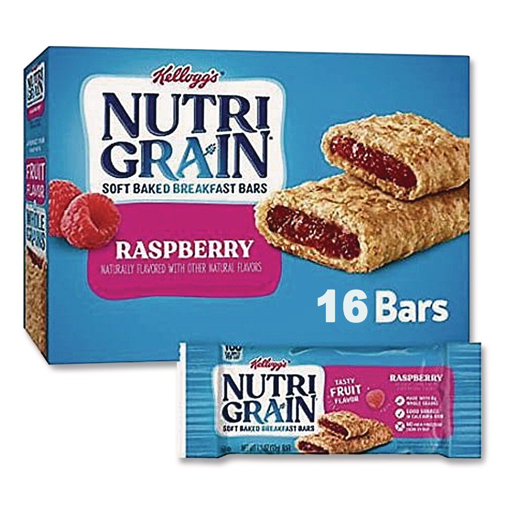 Kellogg's Nutri-Grain Soft Baked Individually Wrapped 1.3 oz. Breakfast Bars - Raspberry (16/Box)