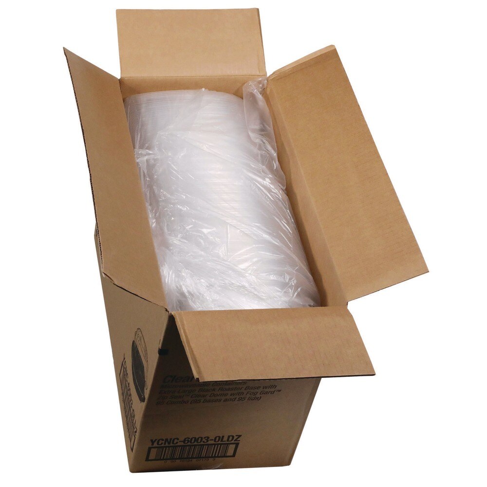 Pactiv Corp. 10.75 in. x 8.5 in. x 4.25 in. ClearView MealMaster Chicken Roaster - Black/Clear (95/Carton)