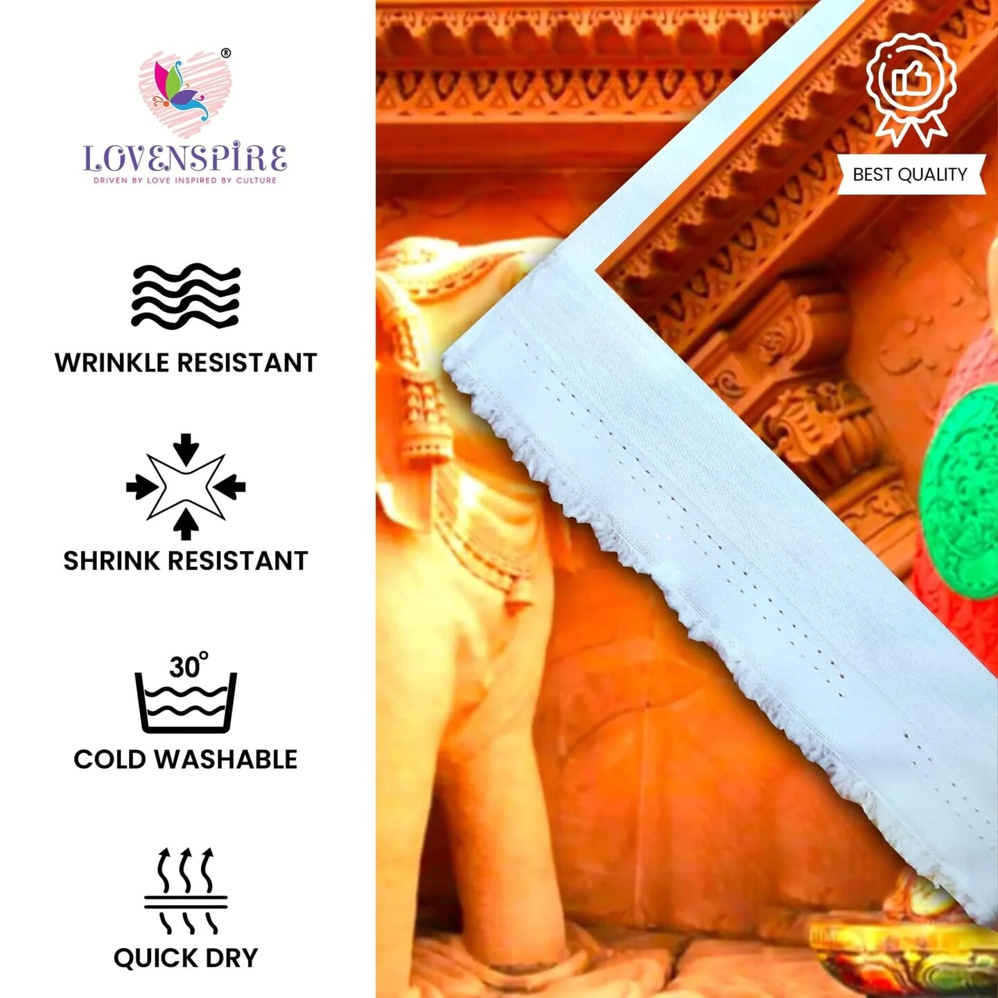 Elephant Ganesh Backdrop Indian Traditional Cloth 5x8 Feet Backdrop Pooja Banner Indian Wall Art Photo Decor Banner Diwali Decor Wedding Backdrop Decorative Pooja Cloth