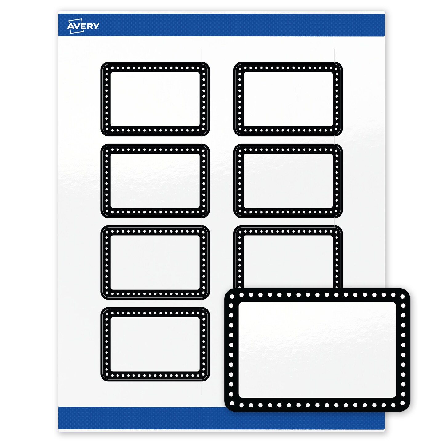 Avery 2" x 3" Black and White Polka Dots Labels