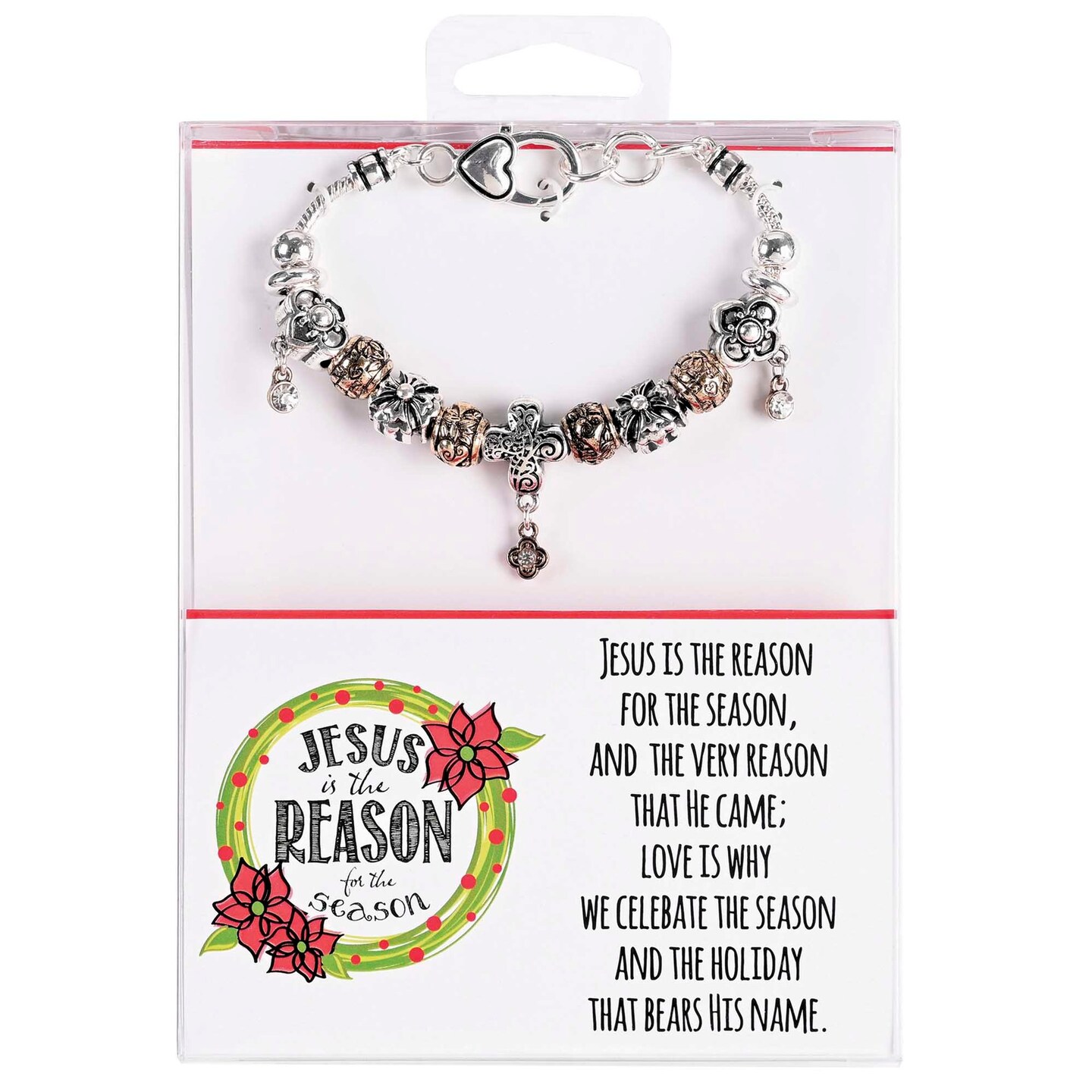 Edge Collection - 7" x 1" - Plated Snowflake Bracelet with Blue Zirconias - 1 Piece