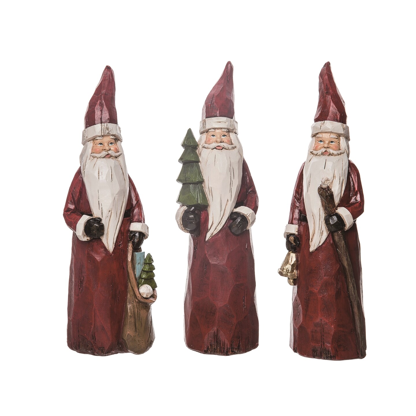 Rustic Santa Figurine Set of 3 Multicolor Christmas Decor | Michaels
