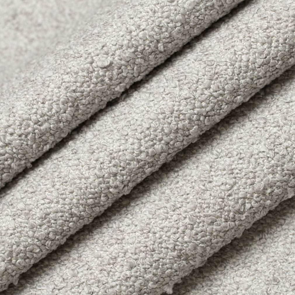 Grey Made in America Boucle Textured Upholstery Fabric by The Yard - SKU: Marisol Cement