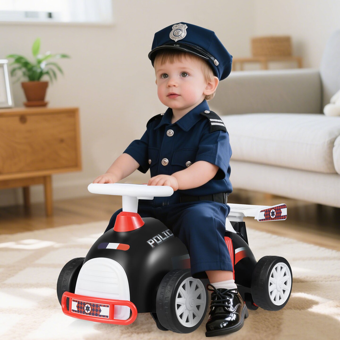 Ride On Sliding Car for Kids with Music and Hidden Seat Storage