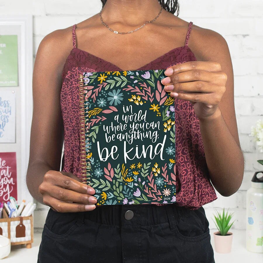 bloom daily planners 2026 Soft Cover Weekly & Monthly Planner, 5.5" x 8.25", Be Kind