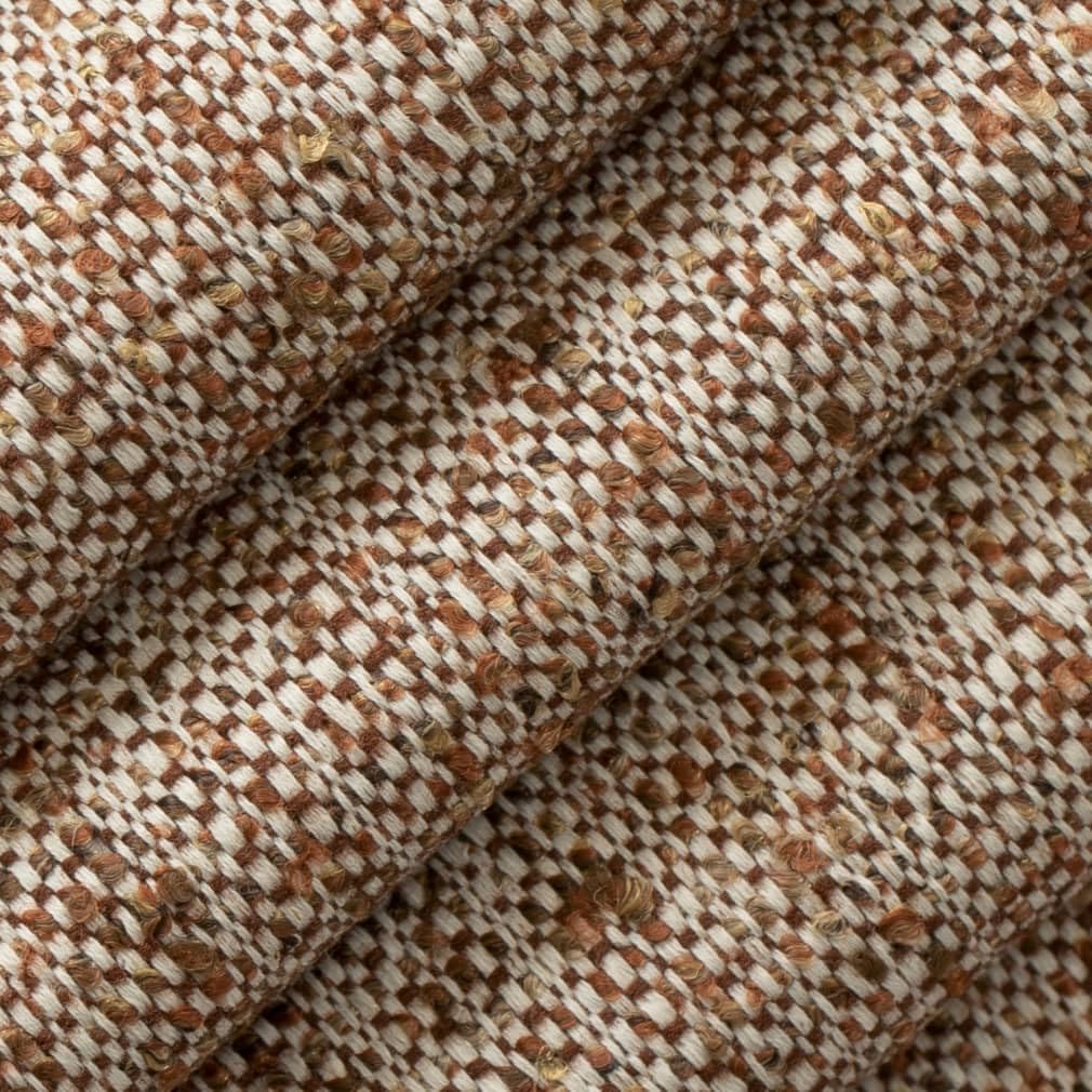Brown Stain Resistant Performance Pet Friendly Texturedd Tweed Upholstery Fabric by The Yard - SKU: Franklin Sienna