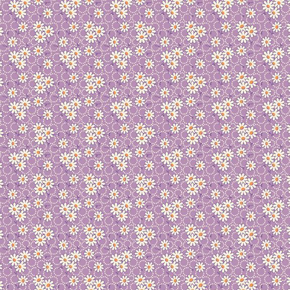 Fabric Marcus Lilac Daisy Aunt Grace Goes Scrappy by the Quarter Yard R351527D-LILAC