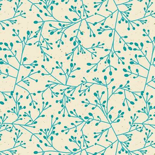 Fabric Benartex Teal Tallium Tangle Wishflower by the Quarter Yard 16695-83