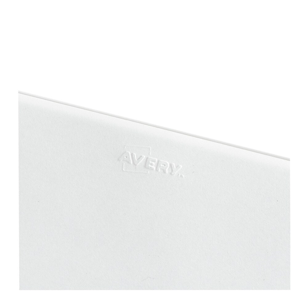 Avery 11 x 8.5 Allstate Style Preprinted Legal Exhibit Side 101 to 125 Tab Index Dividers - White (25-Pieces/Set)