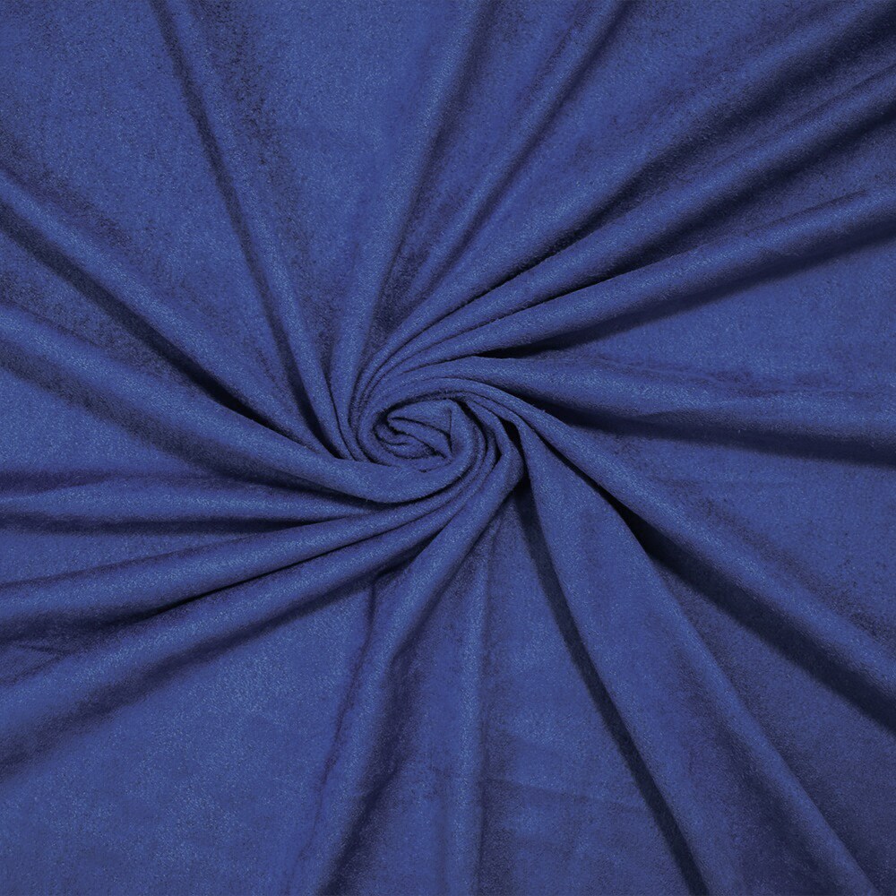 Blue Stretch Spandex Solid Microsuede Knit Fabric By the Yard