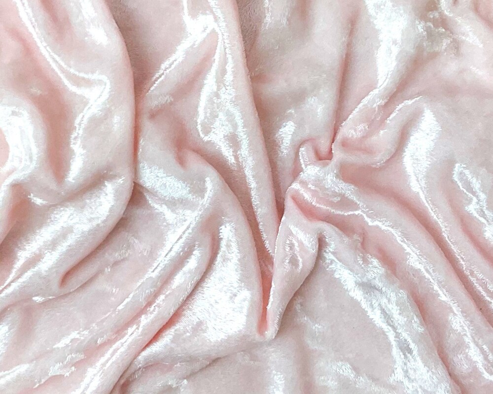 Pink Poly Spandex Stretch Crushed Velvet Knit Fabric By the Yard