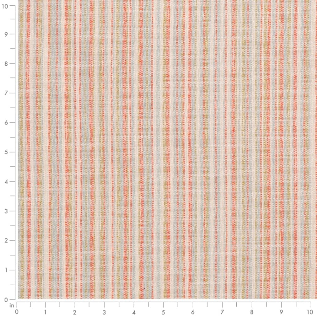 Orange Small Scale Stripe Woven Pattern Upholstery Fabric by The Yard - SKU: Equinox Sorbet