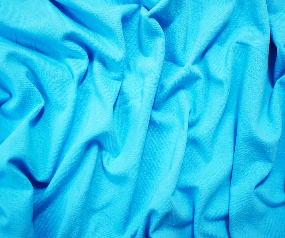 Sky Blue Solid Cotton Spandex Knit Fabric - 10 oz - Reorderable By the Yard