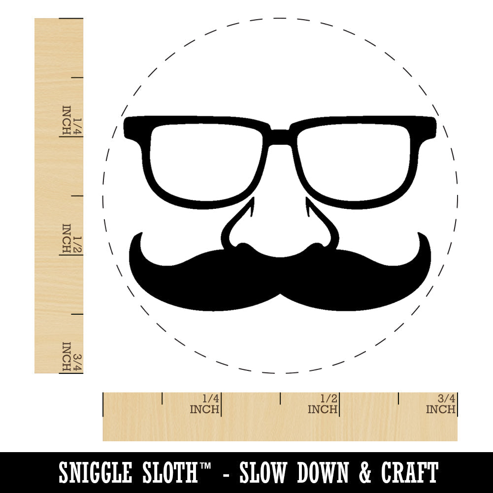 Funny Glasses with Nose and Mustache Rubber Stamp for Stamping Crafting Planners