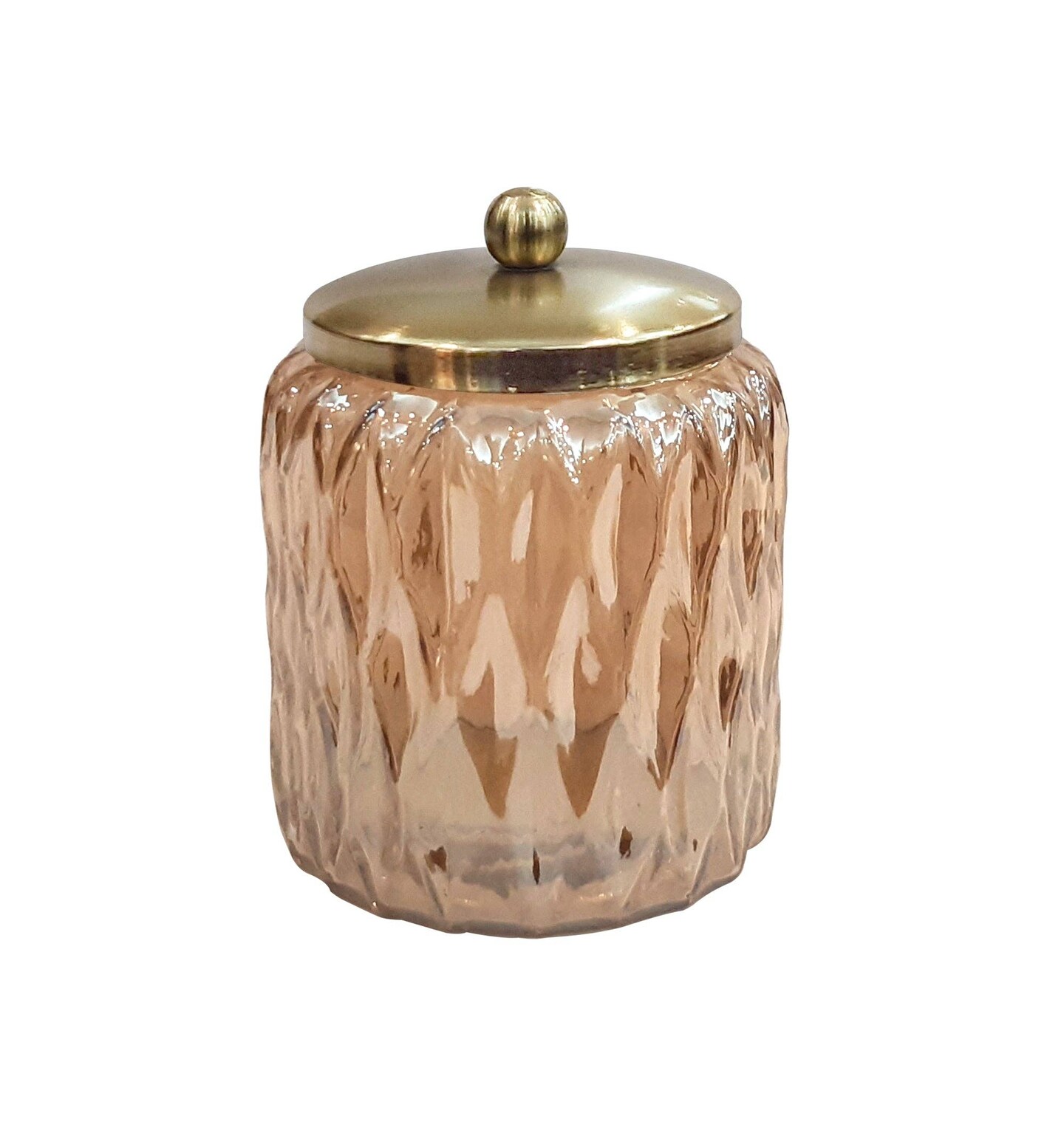 Glacier Amber Vanity Jar | Elegant Storage for Cotton Swabs, Sponges, Bath Salts | Decorative Amber Glass Canister for Bathroom