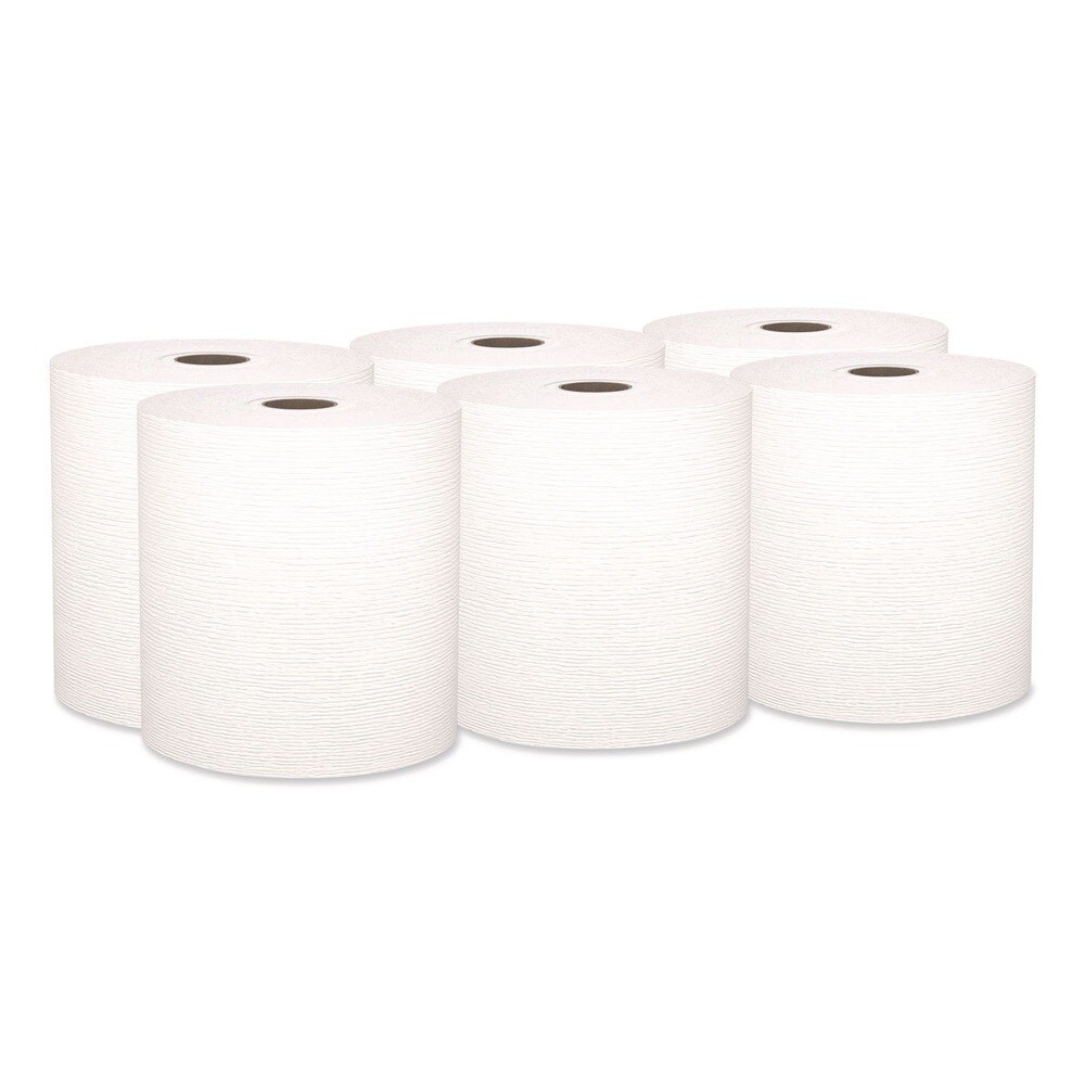 Kleenex 8 in. x 600 ft. Hard Roll Paper Towels with Premium Absorbency Pockets - White (6 Rolls/Carton)