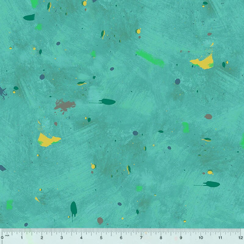 Fabric Windham Robin's Egg Splash Marble Run by the Quarter Yard 53739D-8