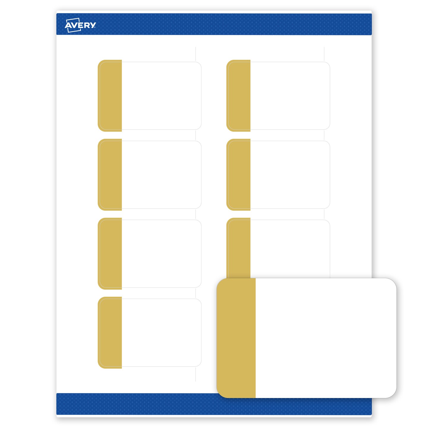 Avery Printable Rectangle Labels, Gold-Dipped Edge, 2" x 3", Matte White Rectangle Labels, Permanent, Laser/Inkjet, 80ct, Great for Product Labels
