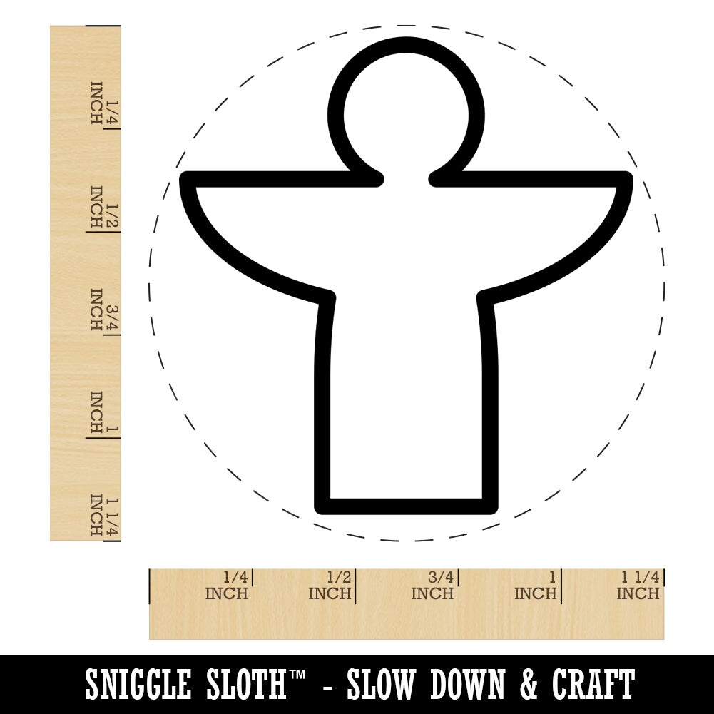 Angel Symbol Outline Rubber Stamp for Stamping Crafting Planners