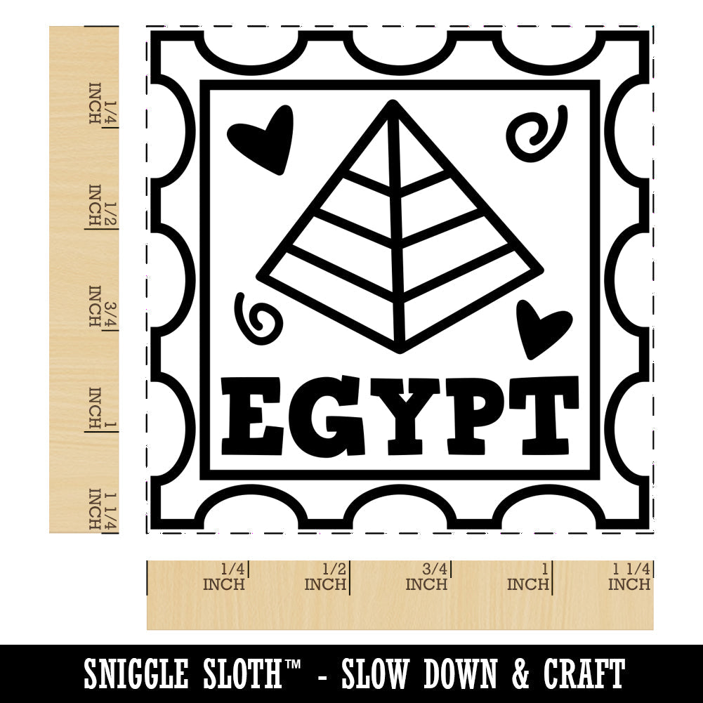Egypt Pyramid Passport Travel Square Rubber Stamp for Stamping Crafting