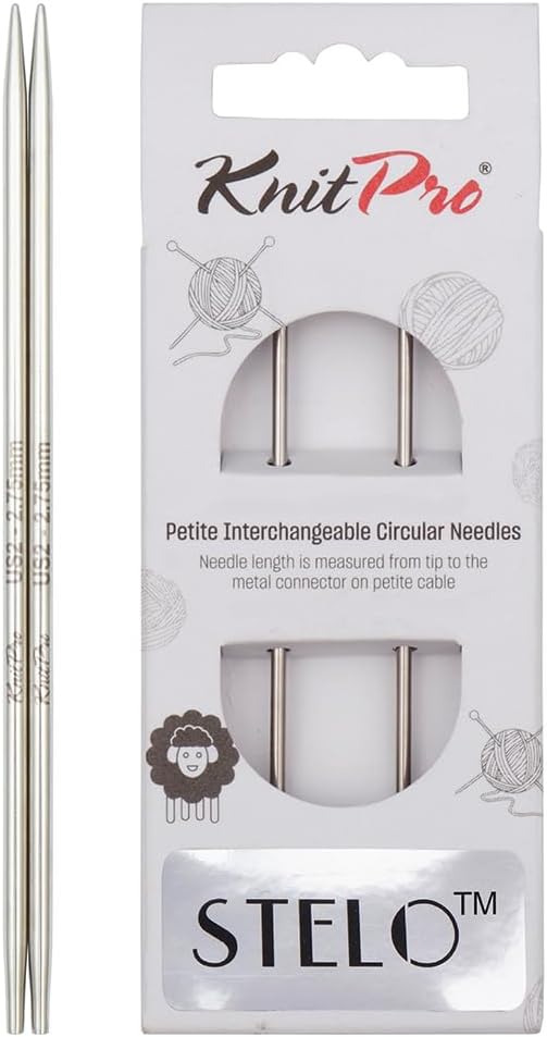 KnitPro Stelo Petite Interchangeable Circular Knitting Needles 5" (13cm) Size 0-2