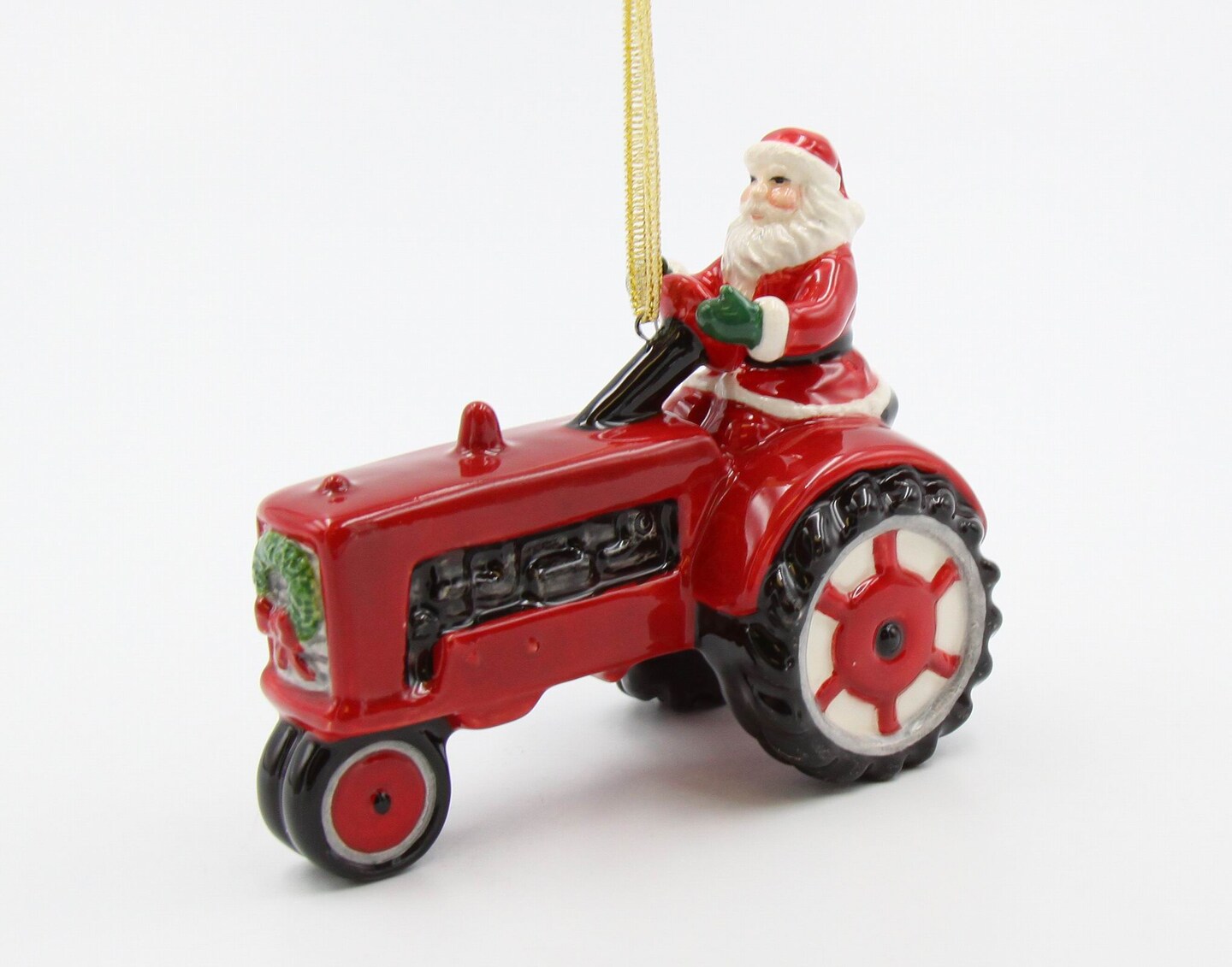Ceramic Christmas Santa Driving Tractor Ornament, Home Décor, Gift for Her, Gift for Mom, Kitchen Décor, Christmas Décor
