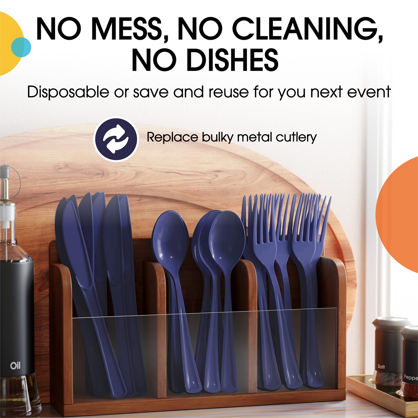 Party Solids 100 Pcs Disposable Utensils – Heavy Duty Plastic Cutlery Set – Premium Plastic Forks, Spoons or Knives for Parties, Events, Catering & Tableware Supplies by Exquisite