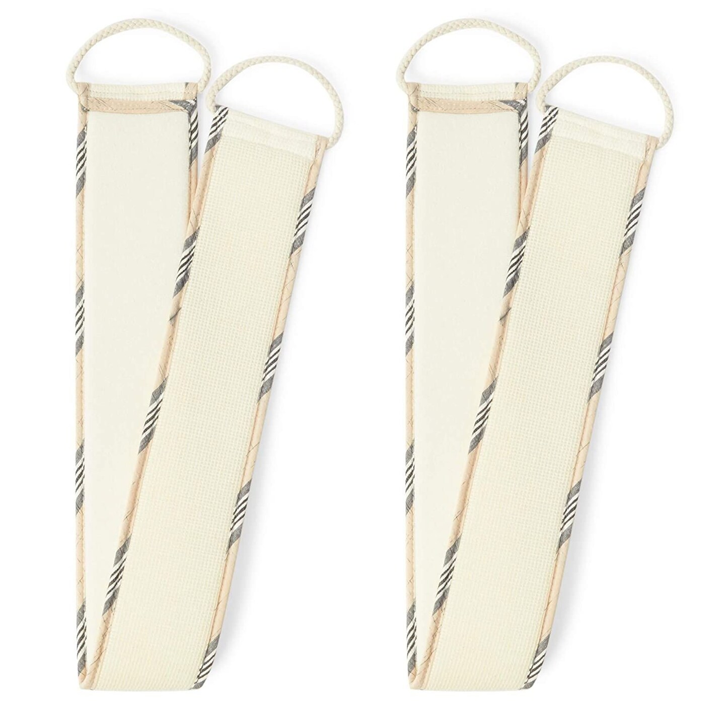 Juvale Back Scrubber for Shower for Women - 2-Pack, 4 x 40 in Braided Polyester - Exfoliating Loofah Body Sponge for Men & Spa Massage Back Washer