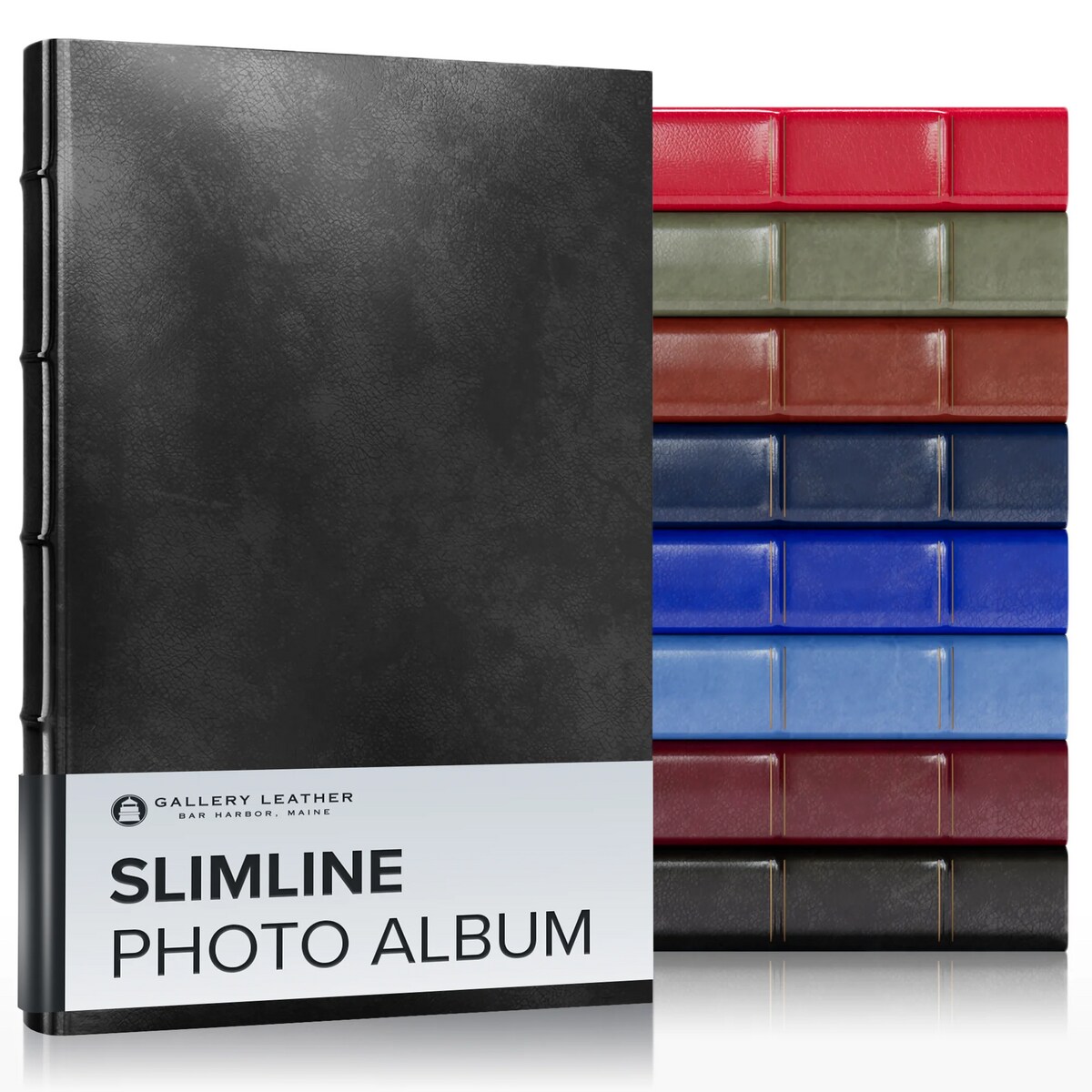 Gallery Leather Slimline Photo Album 4x6-3 Ring Binder, 60 Pages for 120 Photos, Fillable, Can Fit 4x6 Photos, Handcrafted - 11.75 x 8.0 "