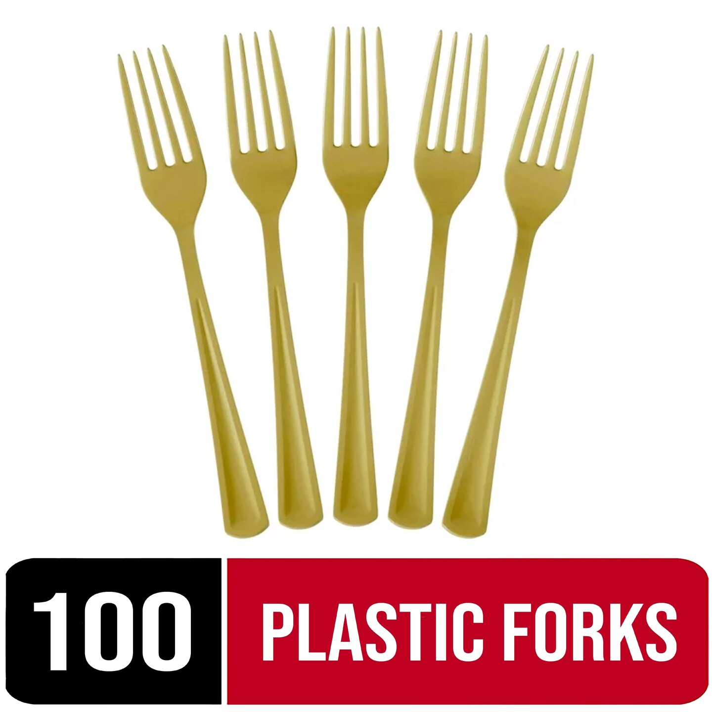 Party Solids 100 Pcs Disposable Utensils &#x2013; Heavy Duty Plastic Cutlery Set &#x2013; Premium Plastic Forks, Spoons or Knives for Parties, Events, Catering &#x26; Tableware Supplies by Exquisite