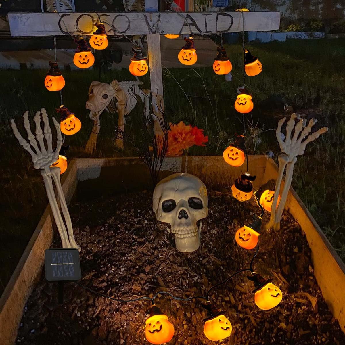 Solar Pumpkin String Lights - 30 LED