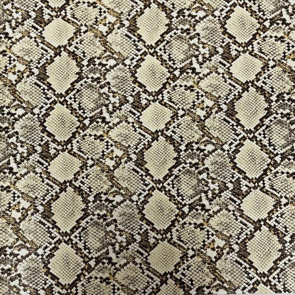 1 Yard Caicos Snake Skin Faux Leather Vinyl Fabric For Upholstery Handbags 54" Width