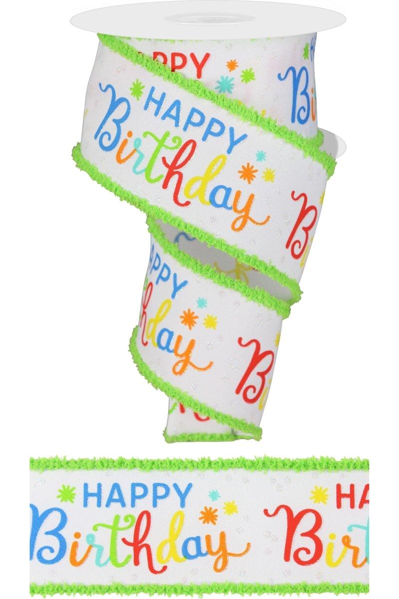 2.5&#x22; Happy Birthday Script Ribbon: Primary Colors