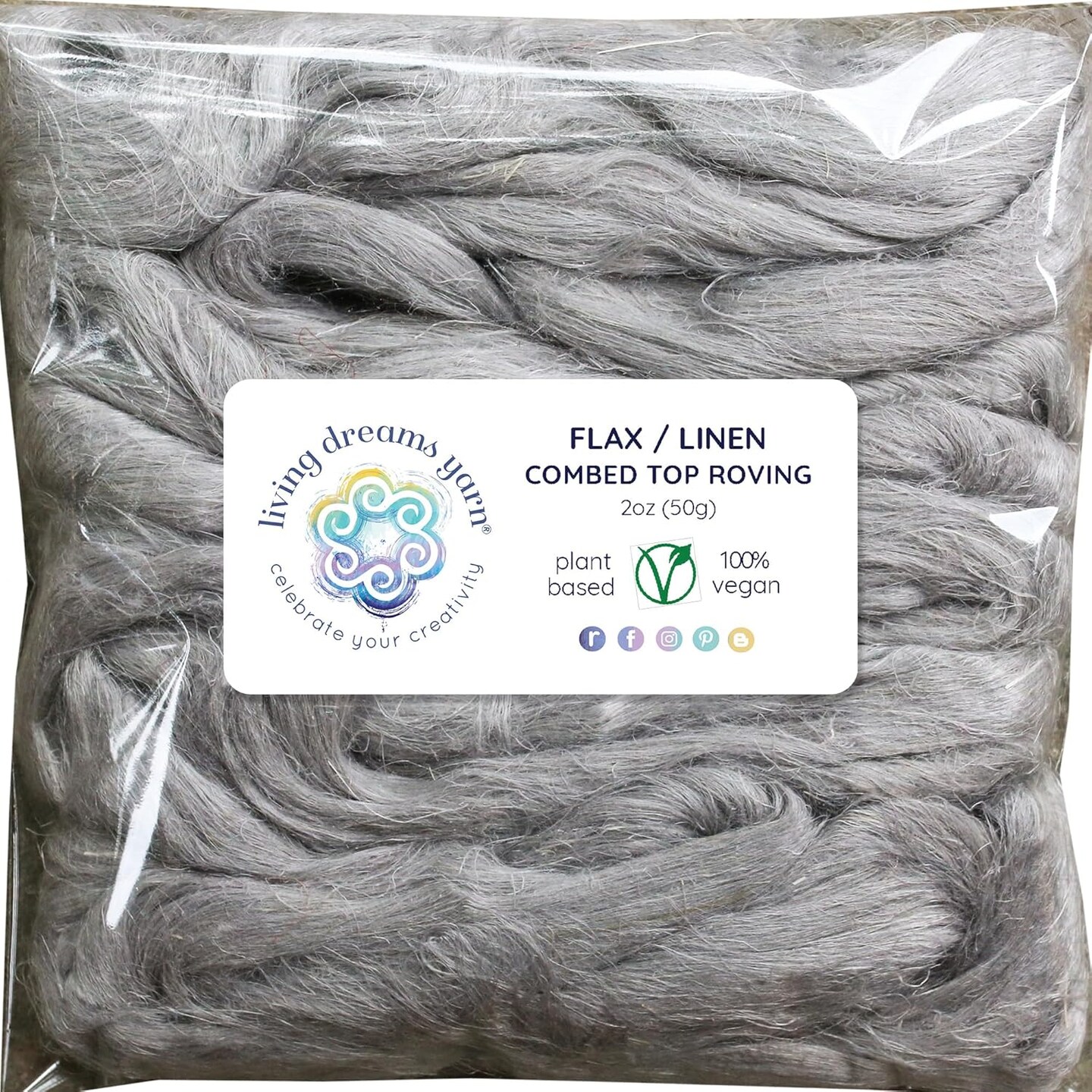 Flax/Linen - Beautifully Dyed Vivid Colors, Combed Top Roving for Spinning, Blending, Felting, Weaving.