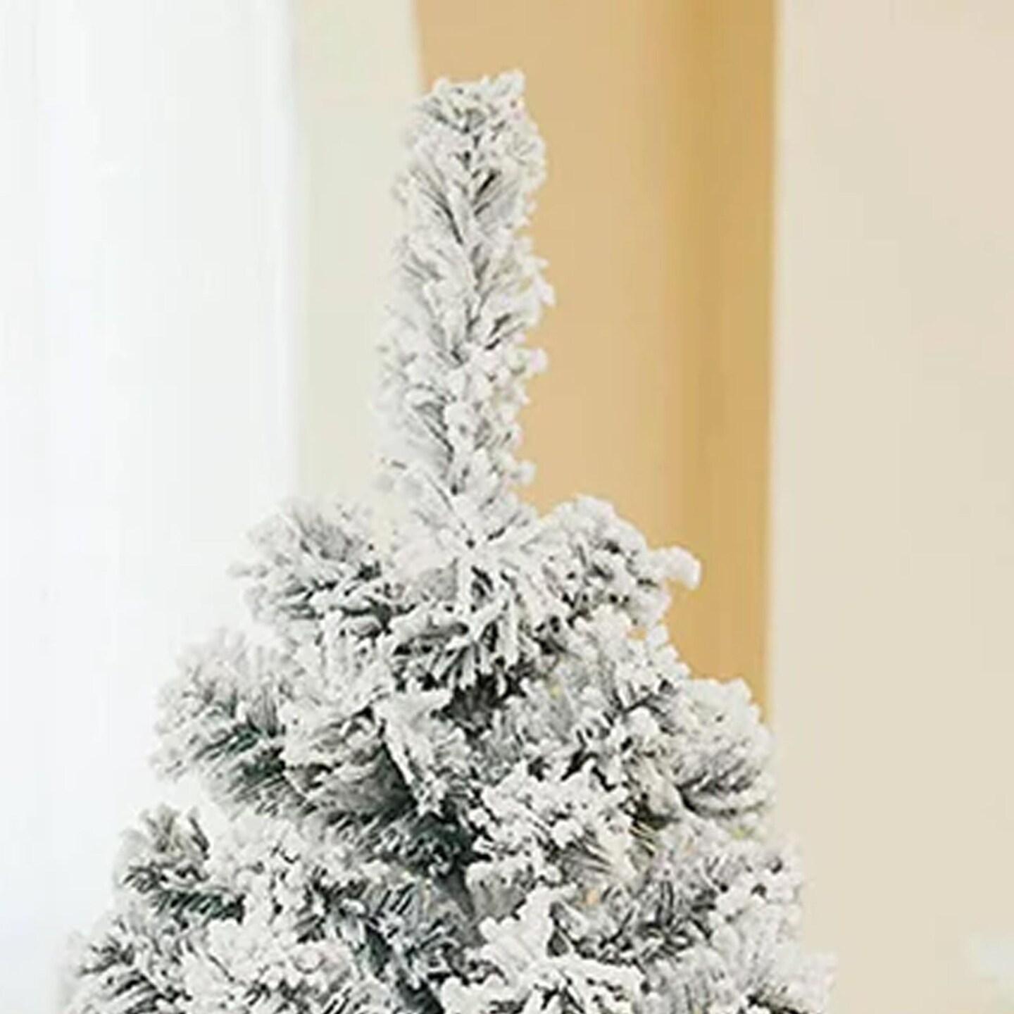 2 Ft Snow Flocked Christmas Tree with Hinged Branches and Metal Stand for Decor